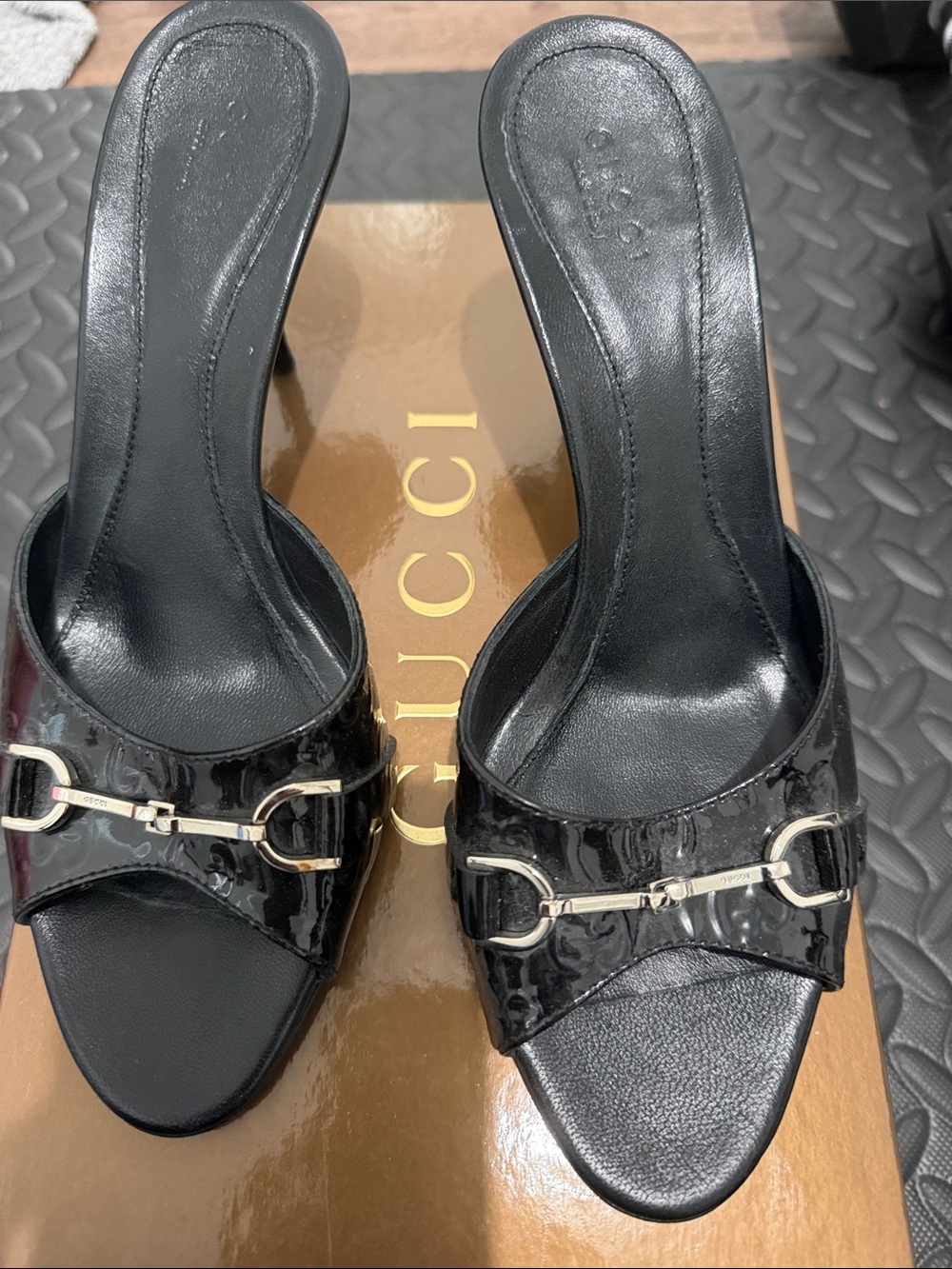 Auth Gucci Guccissima Patent Leather Shoes – Black (Nero) – EU 37 / US W 6.5–7